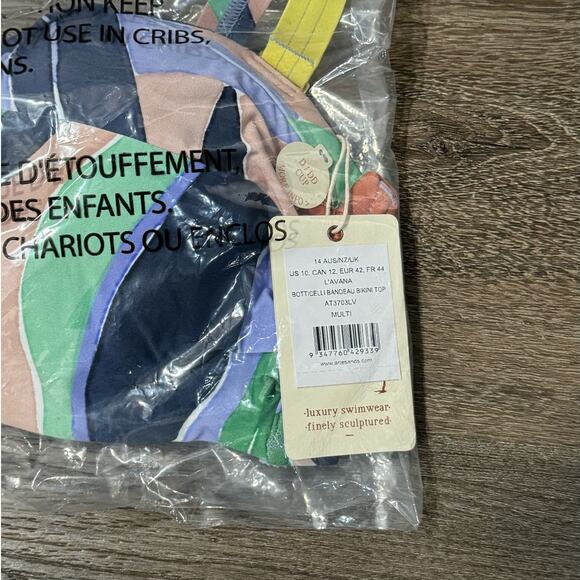 NWT! Artesands L'Avana Multi Botticelli Bandeau Bikini Top - Size 10 - Picture 13 of 13